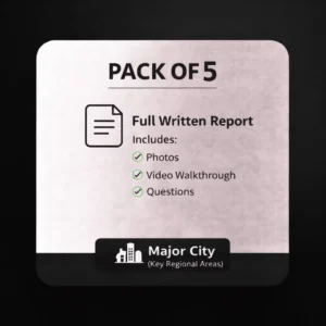 Pack of 5 Full Report Property Inspections in Major Cities (Regional Areas)